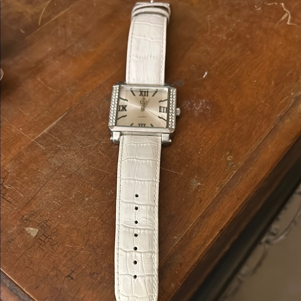 Premier White Crocodile-Embossed Watch